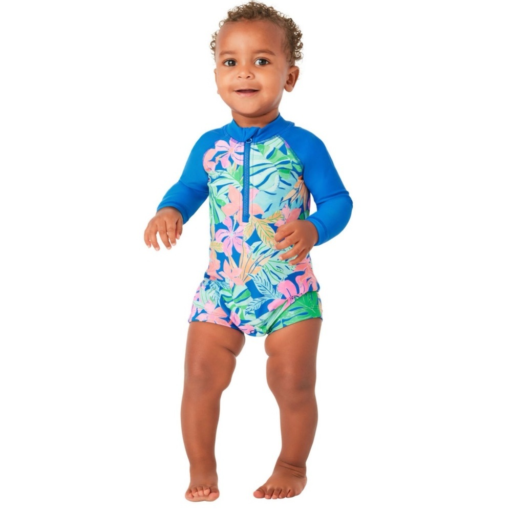 Tropical Blue Kids Rashguard